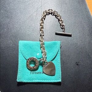 Authentic Tiffany & Co. Silver Heart Tag Toggle Bracelet